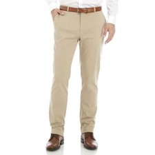 Tommy Hilfiger Mens Modern fit Dress Pants 32 / 30 Beige Solid Stretch
