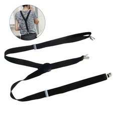 Generalduty Male and Female Trousers Pants Elastic Suspender with Clips Black