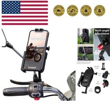 Motorcycle Phone Mount, Aluminum Alloy Scooter Cellphone Holder Moped Rearvie...
