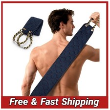Extra Long Exfoliating Back Scrubber for Shower Deep Clean Body Scrub Towel Blac