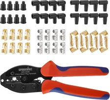 Ratchet Spark Plug Wire Crimping Tool Kit, 24PCS 180 Degree/90 Degree/Straight S