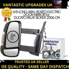 FOR FIAT DUCATO, 2006- ON, LONG ARM, HEATED, ELECTRIC FULL DOOR MIRROR, LHS