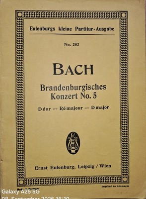 Johann Sebastian Bach / Brandenburgisches Konzert Nr.5  D-Dur, Eulenburg Verlag