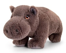 Kuscheltier Nilpferd 30 cm – Plüsch Hippo dunkelgrau - Stofftier Flusspferd