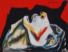 Oswaldo Guayasamín Signed Expressionist Oil Painting on Canvas - Ecuadorian Art