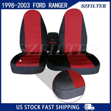 Car seat covers Black & Red center fits for 98-03 FORD RANGER 60/40 highback