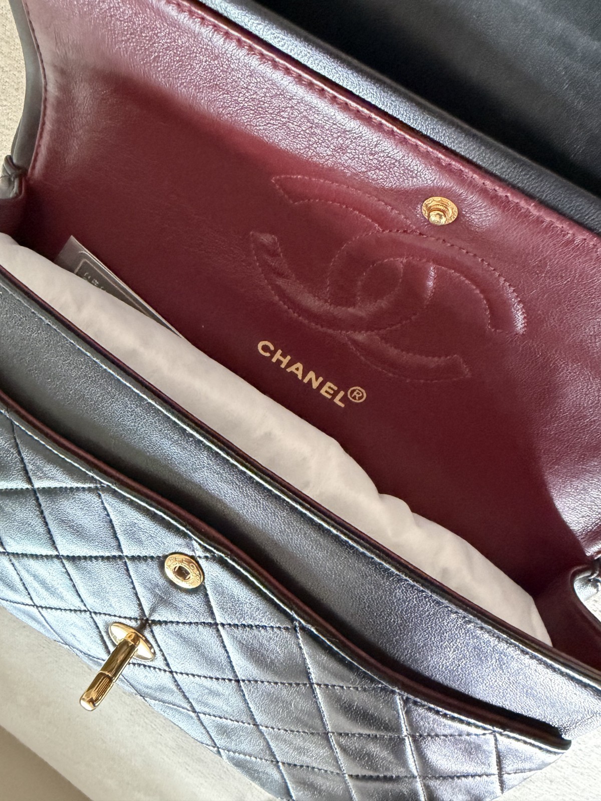 CHANEL Classic Medium Double Flap - 24k Gold Hardware (1994) (100percent Authentic) image 10