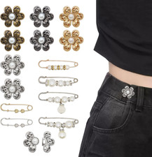 14 Set Pant Waist Tightener Flower Buttons Pins for Loose Jeans Waist Cincher Cl