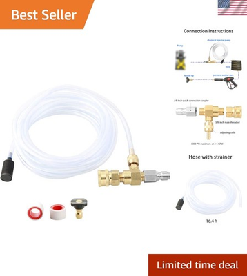 #ad Chemical Injector Kit for High Pressure Washer with 16 Ft Hose 4000 PSI $45.99