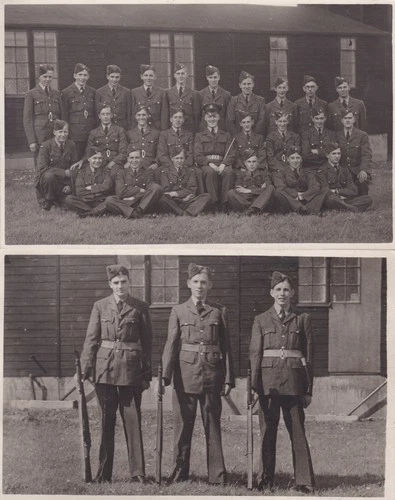 Two Vintage c1940s Photos RAF Officers WW2 Military Interest