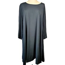 Michael Stars Lightweight flowy Black Tunic Mini Dress Size M Long Sleeve Goth