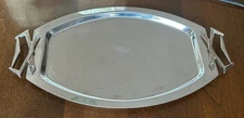 KROMEX Vintage Chrome Vanity Tray Platter Art Deco, Made in USA 17x10" 