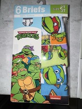 Teenage Mutant Ninja Turtles Boys Briefs Size 2T 3T Character Underwear 6 Pack