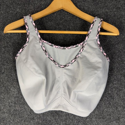 Glamorise Balconette Bra Women 36J Gray Wireless Opaque Hook & Eye Adjustable
