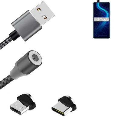 Magnet-Lade-Kabel für Huawei Honor X10 Pro mit USB-Typ C und Micro-USB-Anschlus