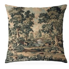Vintage French Country Forest Throw Pillow Cover 18x18 Double-Sided, Rustic