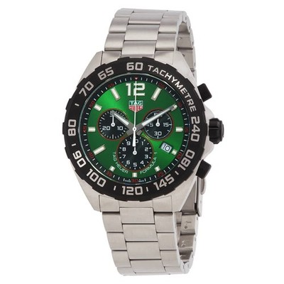 Tag Heuer 43mm Formula 1 Chronograph Quartz Green Dial Men's Watch