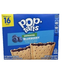 Pop-Tarts Unfrosted Blueberry Breakfast Toaster Pastries, 27 Oz, 16 Count