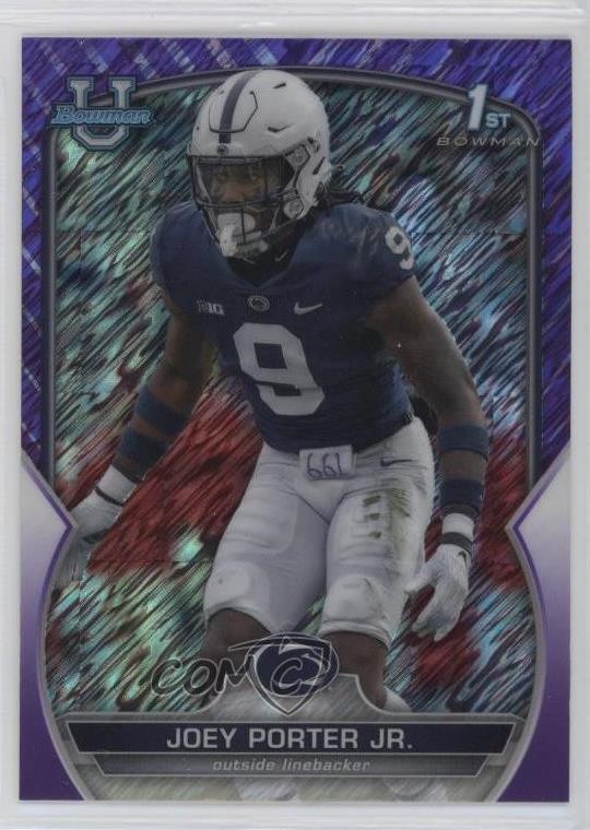2022 Bowman U Chrome Purple Shimmer Refractor Joey Porter Jr #79 f9s