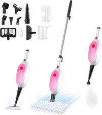 10-in-1 Steam Mop & Handheld Cleaner for All Surfaces - Double Cleaning Power