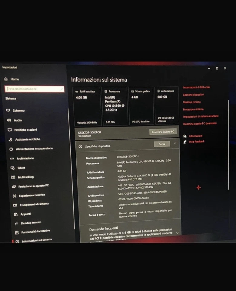 pc fisso completo Con Mouse Tastiera E Monitor - Immagine 4 di 4