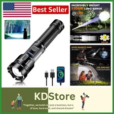 Super Bright Rechargeable LED Flashlight with Zoom & 5 Modes