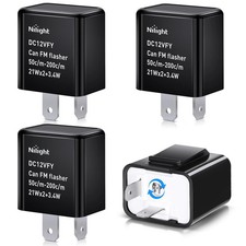 Nilight 4PCS Flasher Relay Adjustable 2 Pin Electronic Blinker Relay 12V Fixes M