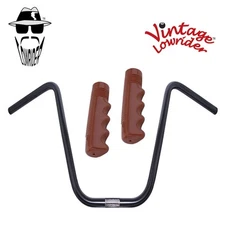Original Lowrider 13" 22.2 D Handlebar Black 120mm Grips Solid/Brown