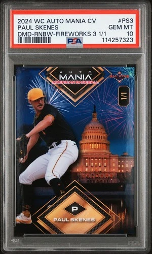 2024 WILD CARD DIAMOND-RAINBOW FOIL-FIREWORKS 3 #PS3 PAUL SKENES RC 1/1 PSA 10