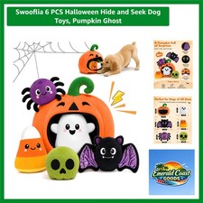 6-Piece Halloween Plush Dog Toy Set - Pumpkin Ghost  Friends for All Breeds