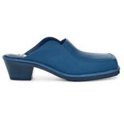 Eckhaus Latta X Ugg Morrocan Blue Block Heel Cowboy Mule Leather Women s Size 9