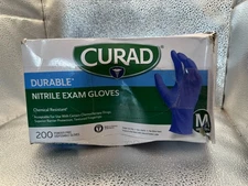 Curad Durable Nitrile Exam Gloves 200 Pcs Powder Free Medium Purple