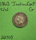 1863 Indian Head Cent 1c Good Copper-Nickel