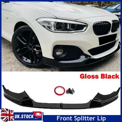 CP-AUTO FOR BMW 1 SERIES F20 F21 15-19 LCI M PERFORMANCE GLOSS BLACK FRONT SPLITTER LIP