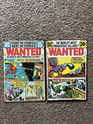 Wanted. the World's Most Dangerous Villains #1 AND #5 DC Comics 1972
