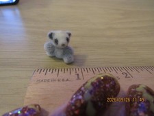 VTG Miniature White Gray Teddy Bear