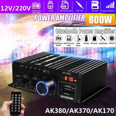 800W bluetooth Verstärker Vollverstärker HiFi Stereo Amplifier Digital FM AUX
