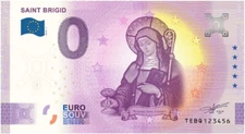 Irish Commemorative 0 Euro Souvenir Banknote of Saint Brigid - FREE Shipping