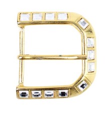 FRONHOFER G&uuml;rtelschnalle in gold mit Strasssteinen f&uuml;r Damen 4 cm
