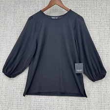 Simply Vera Wang Top Womens Size Small Black Pullover Raglan Blouson 3/4 Sleeve