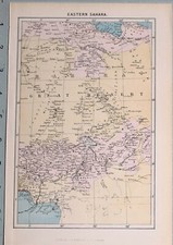 1870 ANTIQUE PRINT EASTERN SAHARA GREAT DESERT TRIPOLI ASBEN SOKTU KASHNA 
