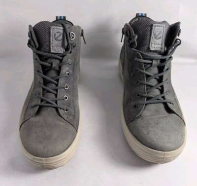 Ecco Mens Danish Design  Gray Leather Hi Tops Casual Shoes Size 42-8 US
