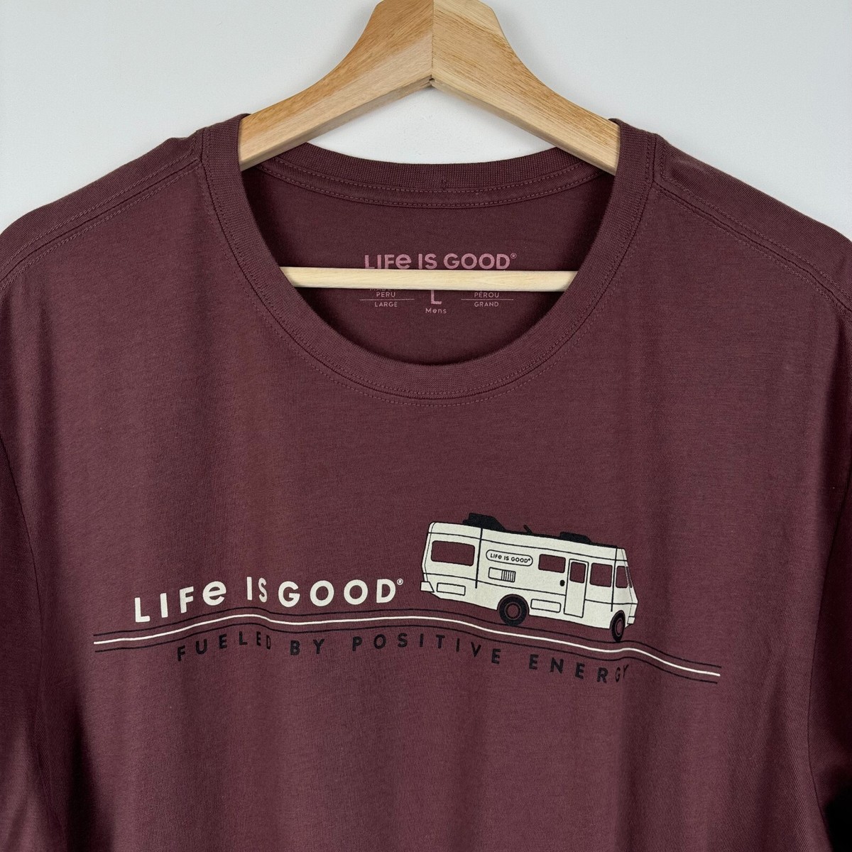 T-shirt Life Is Good Crusher Lite Homme – Violet, Col Rond, Manches Courtes, Taille L