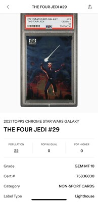 その他 Star Wars Chrome Galaxy 2021 PSA 10 PSA 10 2021 Topps Chrome Star Wars Galaxy #29 The Four Jedi Graded