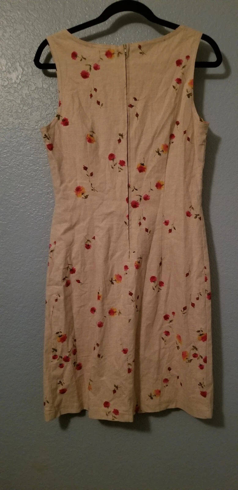 UNDERCOVER Abito Vintage Studio VS Floreale Cottagecore Senza Maniche Cotone Lino Rosa Rose