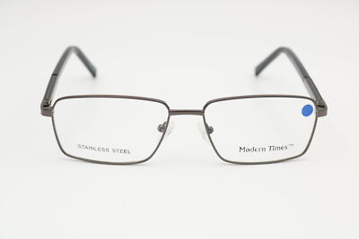 Modern Optical Lance Gunmetal Rectangle Eyeglasses Frames 57-16-140