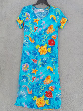 TROPICAL MIX DRESS WOMENS SZ S MULTICOLOR LONG PULL ON SHORT SLEEVE TROPICAL NWT