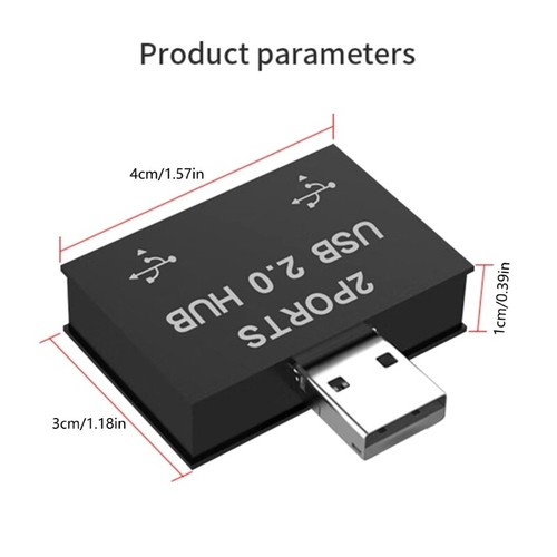 USB 2.0 A Male To Double USB Female Y Splitter Extension Hub For Desktop Laptop - Photo 8/10