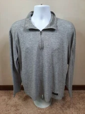 Eddie Bauer Men's EBTECH 1/4 Zip Fleece Sweatshirt Size XL Heather Gray Mock 