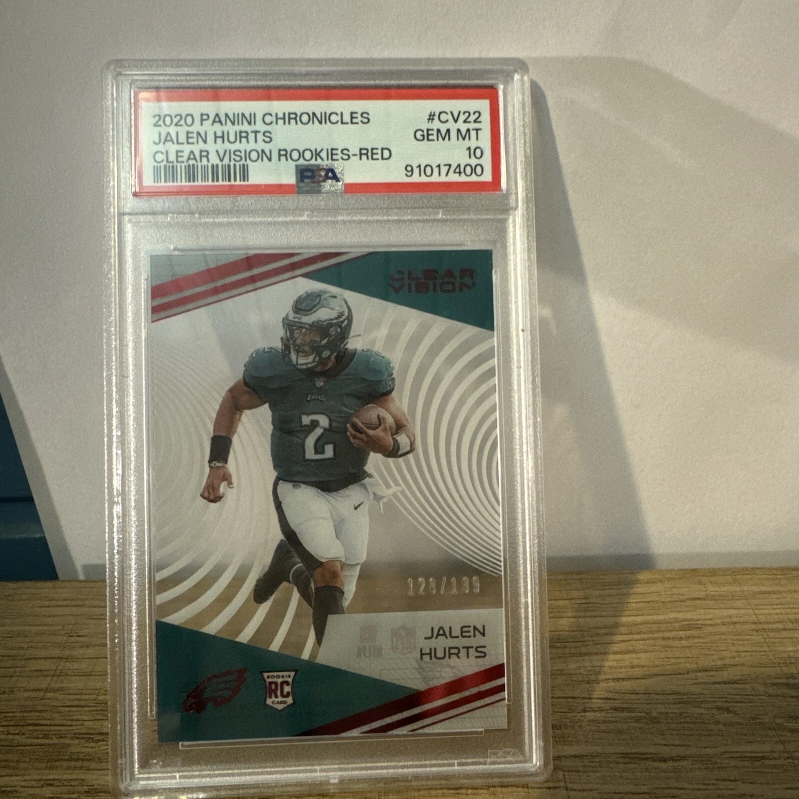 Jalen Hurts Panini Chronicles Clear Vision Rookies #CV22 Red